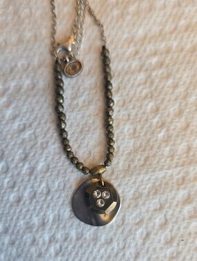 Silpada N3103 Earn Your Stripes Necklace Of SS, Brass, Pyrite, And CZ